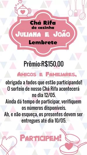 Lembrete de Chá Rifa de Cozinha para Editar Online
