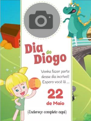 Convite de Aniversário Infantil com Foto para Editar Online