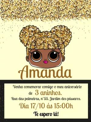 Convite Aniversário Queen Bee Lol Surprise para Editar Online