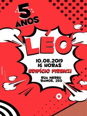 Convite de Aniversário Pop Art para Editar e Imprimir Online