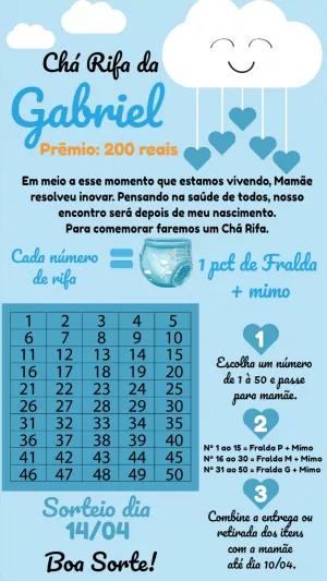 Chá Rifa Menino Chuva de Amor para Editar Online