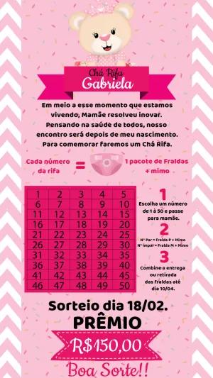 Convite Chá Rifa Ursinha Princesa para Editar e Imprimir