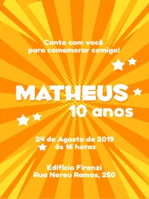 Convite de Aniversário Pop Art Estilo Gibi para Editar Online