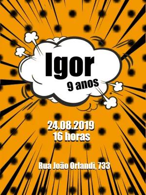 Convite de Aniversário Pop Art para Editar Online