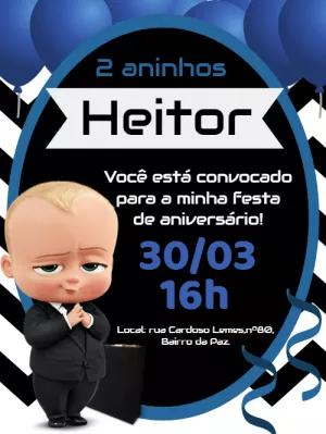 Convite de Aniversário Poderoso Chefinho Editável Online