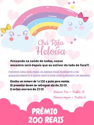 Convite Chá Rifa Chuva de Amor Editável Online