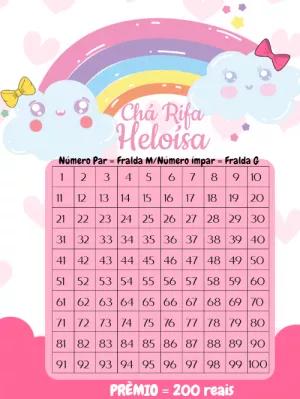 Rifa Chá de Bebê Chuva de Amor para Editar Online