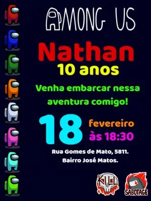 Convite de Aniversário Among Us para Editar Online