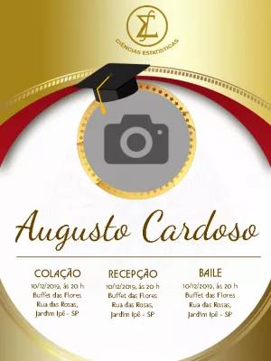 Convite Formatura Ciências Estatísticas com Foto para Editar