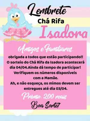 Lembrete Chá Rifa Galinha Pintadinha Candy para Editar Online