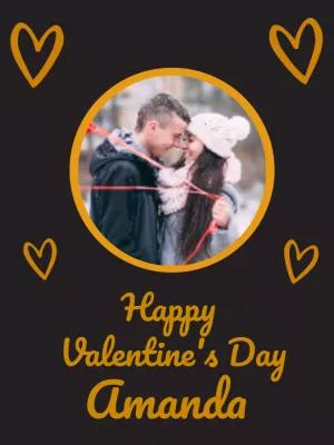 Cartão de Dia dos Namorados com Foto para Editar Online