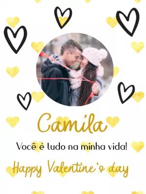 Cartão de Dia dos Namorados com Foto para Editar Online