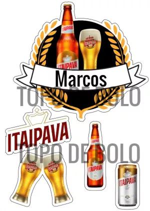 Topo de Bolo Itaipava para Aniversário Editável