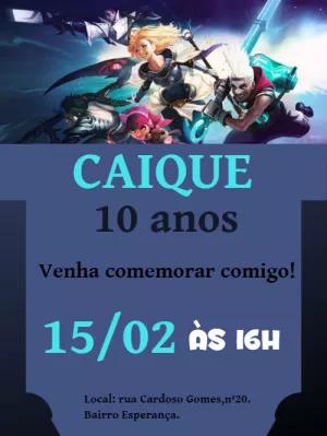Convite de Aniversário League of Legends para Editar Online