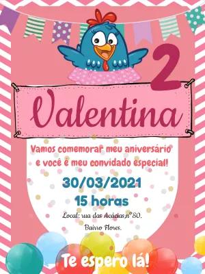 Convite Aniversário Galinha Pintadinha Rosa para Editar