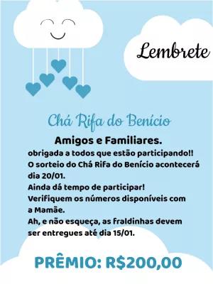 Convite Chá Rifa Chuva de Amor Editável para Enviar Online