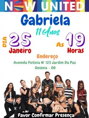 Convite de Aniversário Now United para Editar Online Grátis
