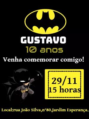 Convite de Aniversário Batman do Super-Herói para Editar Online