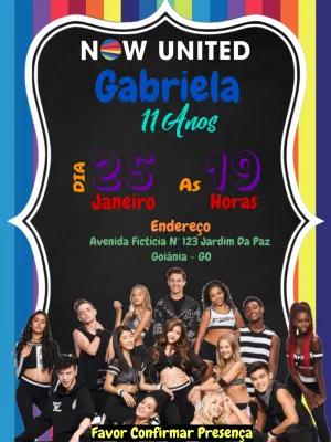 Convite de Aniversário Now United para Editar Online