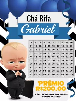Chá Rifa Poderoso Chefinho para Editar Online e Imprimir