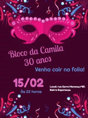 Convite de Aniversário Carnaval com Máscara para Editar Online