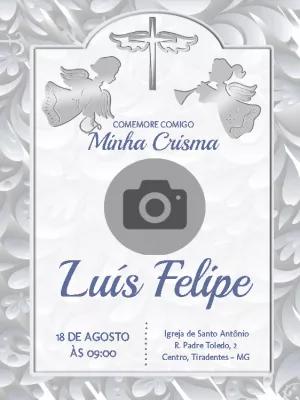 Convite de Crisma com Foto para Editar e Imprimir Online