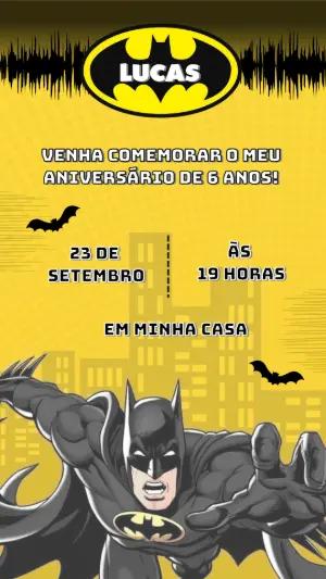 Convite Digital Batman: Modelo Editável para Festa Infantil