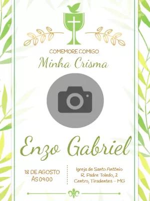 Convite de Crisma com Foto para Editar Online