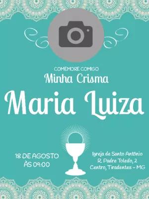 Convite de Crisma com Foto para Editar Online