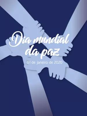 Post Dia Mundial da Paz com Mãos Unidas para Editar Online