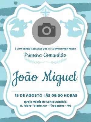 Convite de Primeira Comunhão com Foto para Editar Online