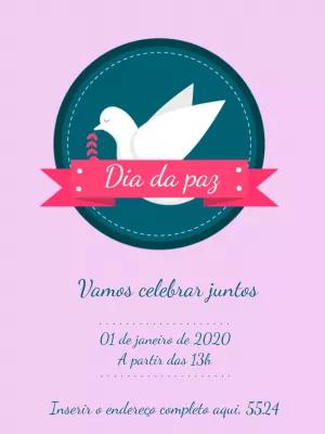 Post Editável para o Dia da Paz com Pomba Branca