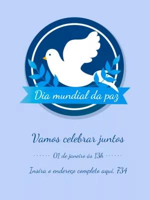 Post Dia Mundial da Paz com Pomba para Editar Online