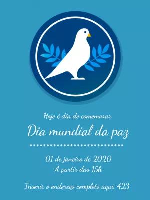 Post Dia Mundial da Paz com Pomba para Editar Online