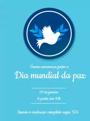 Post Editável Dia da Paz com Pomba para Compartilhar