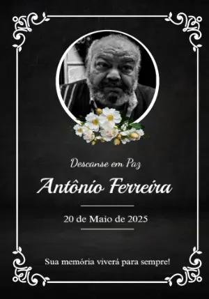 Comunicado de Falecimento com Foto para Editar Online