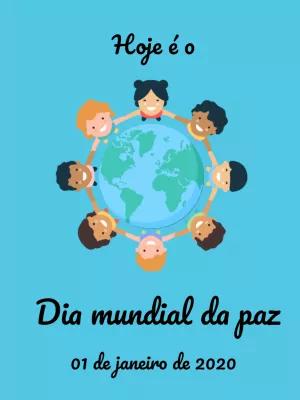 Post Dia da Paz com Crianças e Planeta para Editar Online