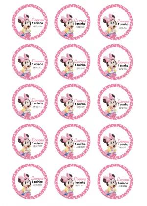 Tag de Aniversário Minnie Baby para Editar Online