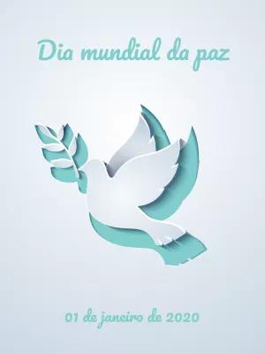 Post Dia Mundial da Paz com Pomba para Editar Online