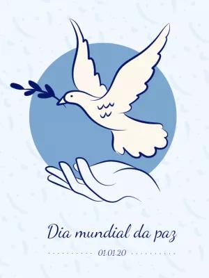 Post Dia da Paz com pomba para Editar e Compartilhar