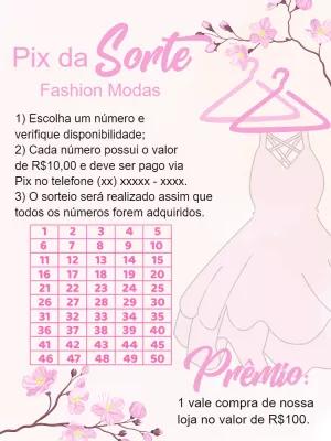 Cartela de Rifa Pix Sorteio de Moda para Editar Online