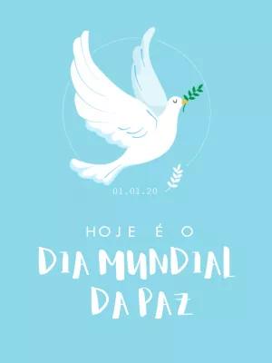 Post Dia Mundial da Paz com Pomba para Editar Online