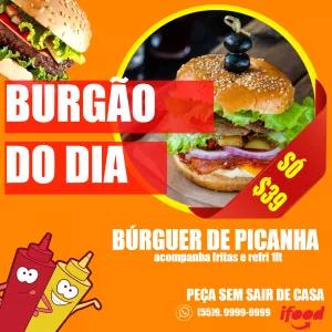 Flyer de Hamburgueria com Promoção de Hambúrguer para Editar