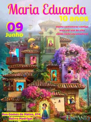 Convite Aniversário Encanto da Disney para Editar Online