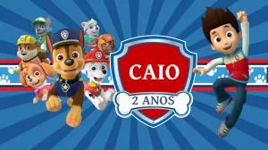 Painel de TV Patrulha Canina para Aniversário para Editar