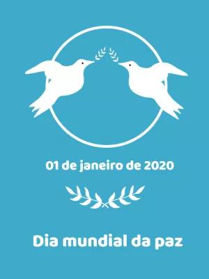Post Dia da Paz com Pombas Brancas para Editar Online