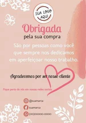Cartão de Obrigado pela Compra Floral para Editar Online