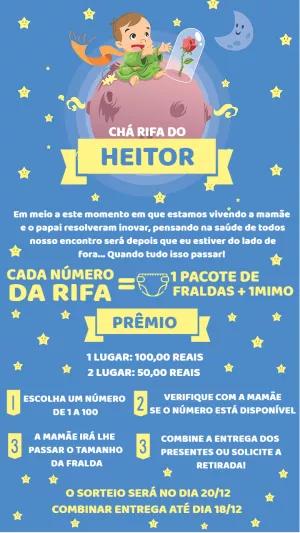 Convite Chá Rifa Pequeno Príncipe para Editar Online
