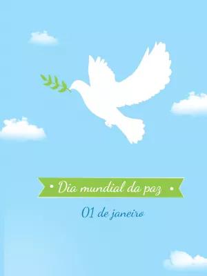 Arte Dia Mundial da Paz com Pomba para Editar Online