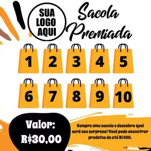 Arte de Sacola Premiada Editável para Divulgar Online